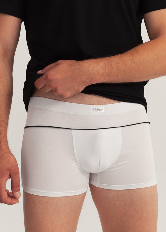 Boxeri Bărbați Bumbac Alb