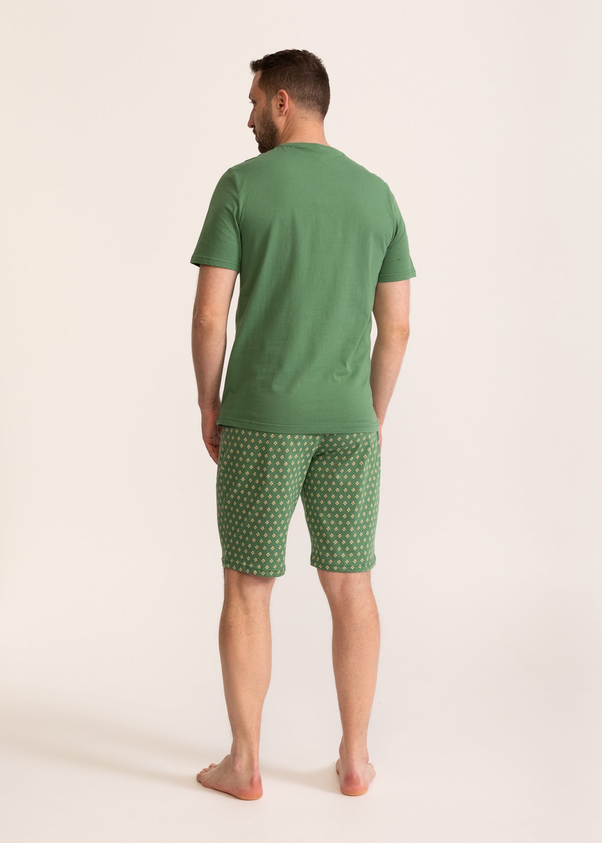 Pijama Bărbați Vert Bumbac