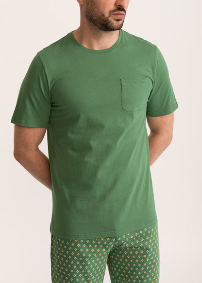 Pijama Bărbați Vert Bumbac