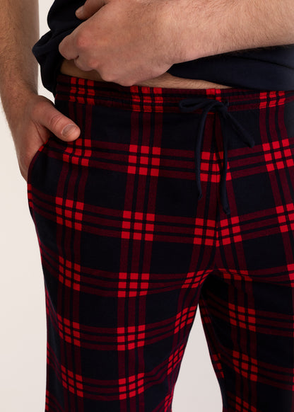 Pijama Bărbați Tartan Bumbac