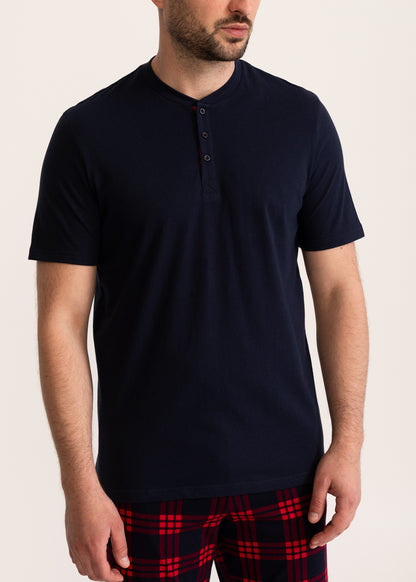 Pijama Bărbați Tartan Bumbac