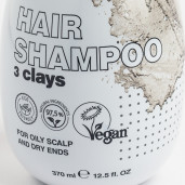 Șampon cu 3 tipuri de argilă pentru scalp gras și păr uscat